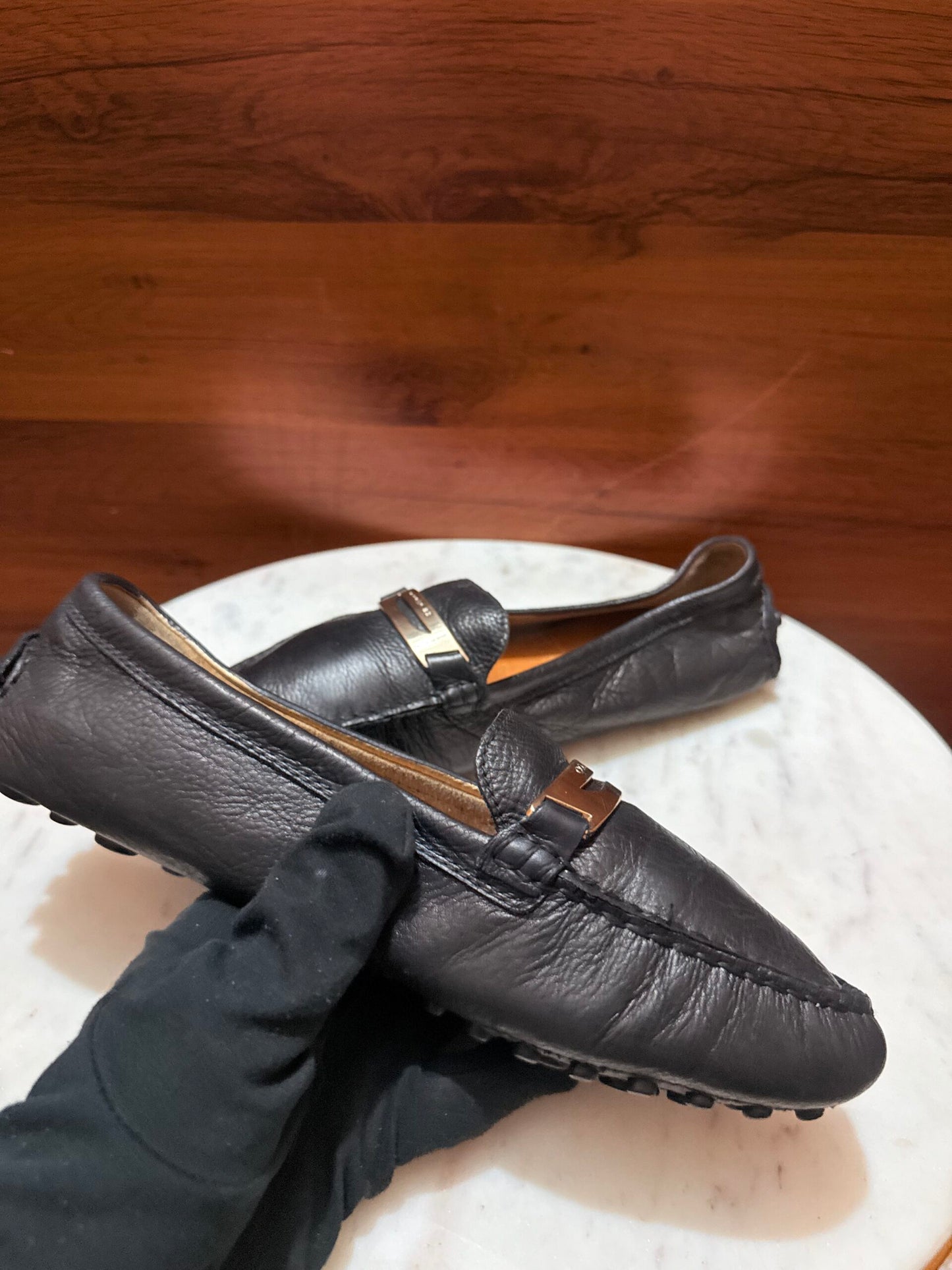 Coach – Pebble-Grain Leather Logo Bar Driving Loafers