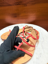 Ferragamo – Gancini Strappy Leather Flat Sandals