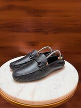 Bally Pebbled Leather Gancio Driving Loafers