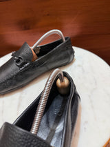 Bally Pebbled Leather Gancio Driving Loafers
