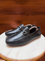 Rosso Brunello Gancini Leather Driving Loafers
