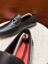 Rosso Brunello Gancini Leather Driving Loafers