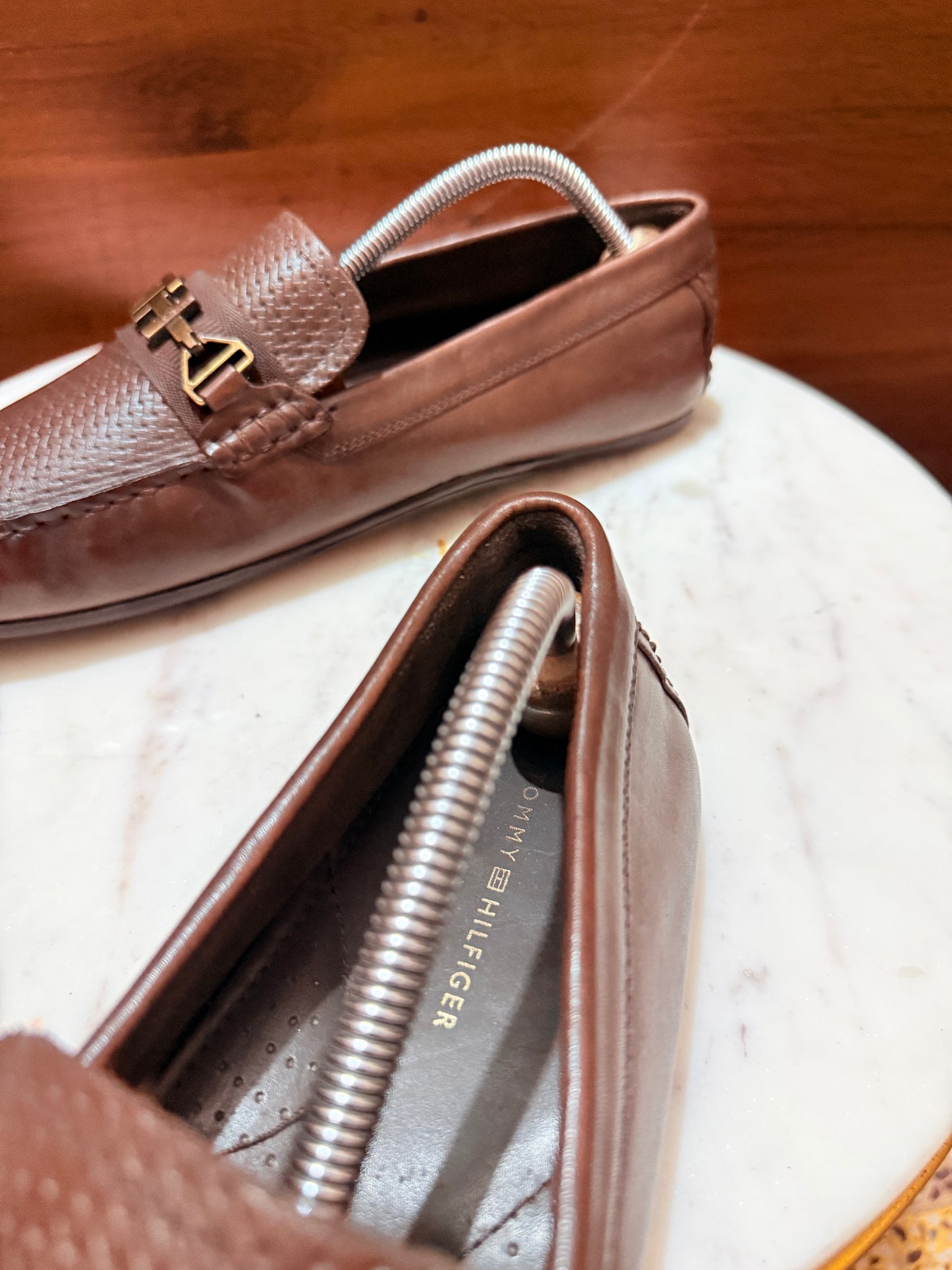 Aigner Woven Embossed Leather Bit Driving Loafers