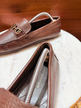 Aigner Woven Embossed Leather Bit Driving Loafers