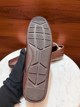 Aigner Woven Embossed Leather Bit Driving Loafers