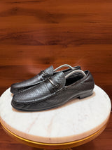 Aigner Woven Leather Bit Loafers
