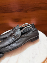 Aigner Woven Leather Bit Loafers