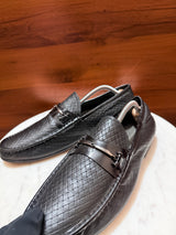 Aigner Woven Leather Bit Loafers