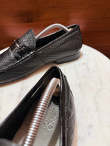 Aigner Woven Leather Bit Loafers