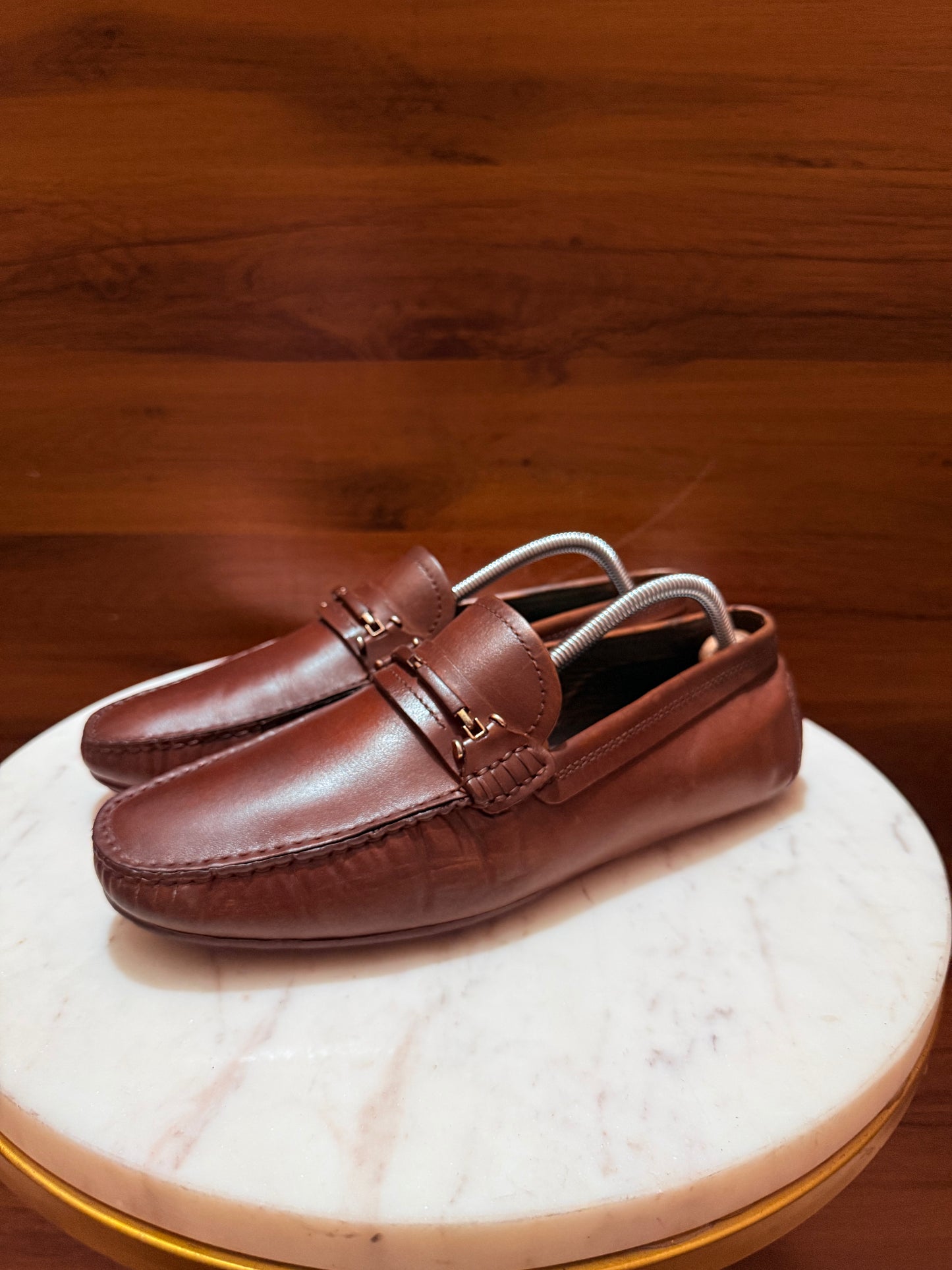 Aigner Smooth Leather Bit Driving Loafers