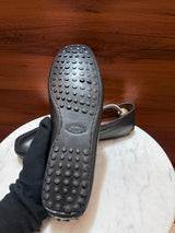 Tod's T-Bar Pebbled Leather Driving Loafers