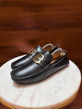 Balmain B-Monogram Leather Driving Loafers