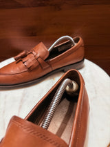 Rosso Brunello Fringe Tassel Leather Loafers