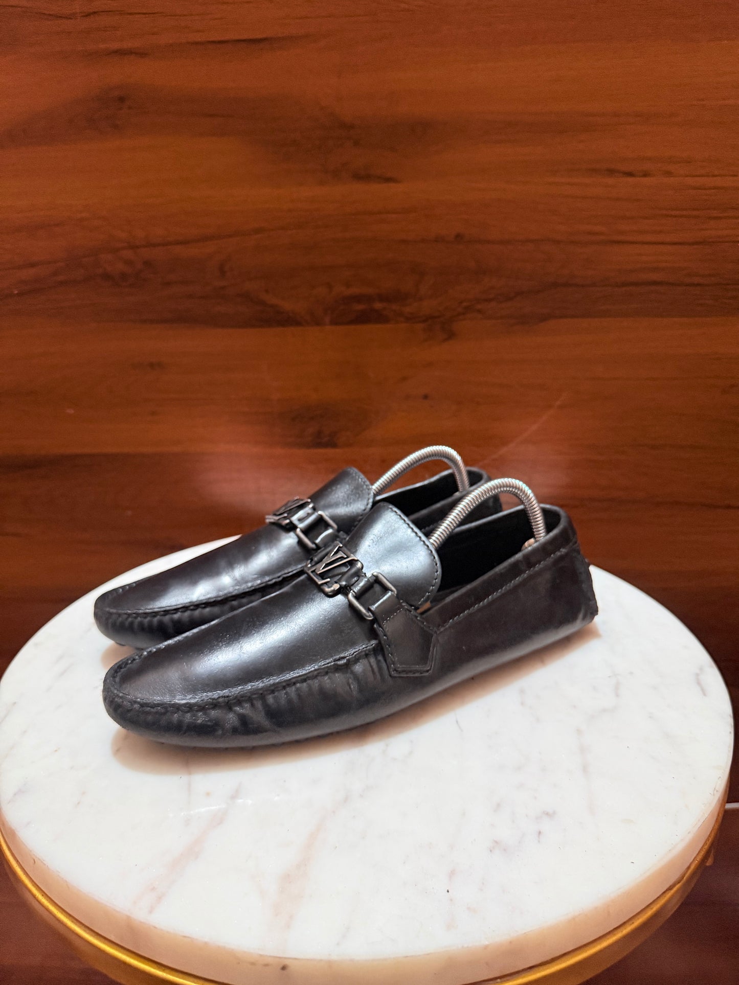 Louis Vuitton Monte Carlo LV Initial Leather Driving Loafers