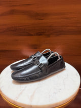 Louis Vuitton Monte Carlo LV Initial Leather Driving Loafers