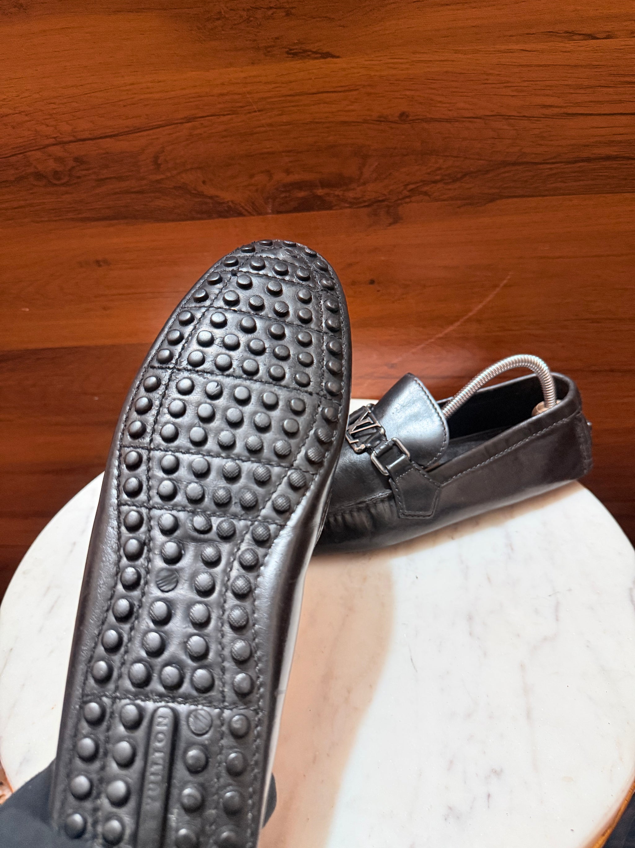 Louis Vuitton Monte Carlo LV Initial Leather Driving Loafers