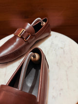 Salvatore Ferragamo Buckled Leather Driving Loafers