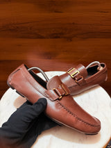Salvatore Ferragamo Buckled Leather Driving Loafers