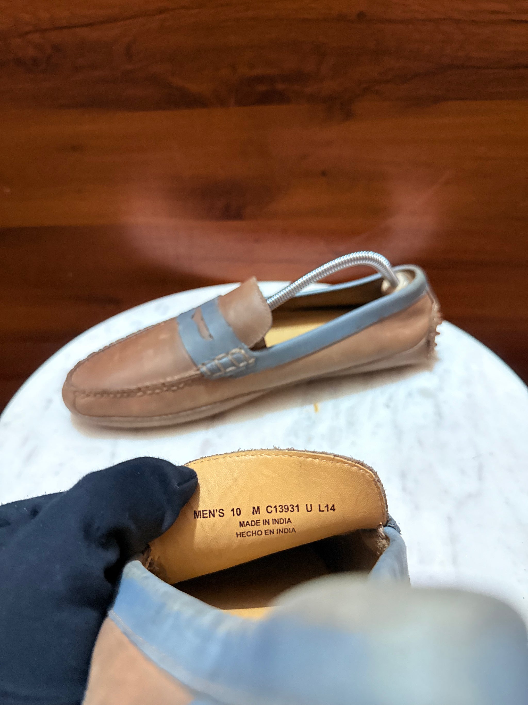 Ferragamo Two-Tone Leather Penny Driving Loafers