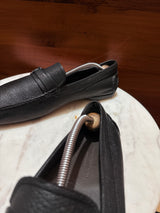 Ermenegildo Zegna Logo Hardware Grain Leather Driving Loafers
