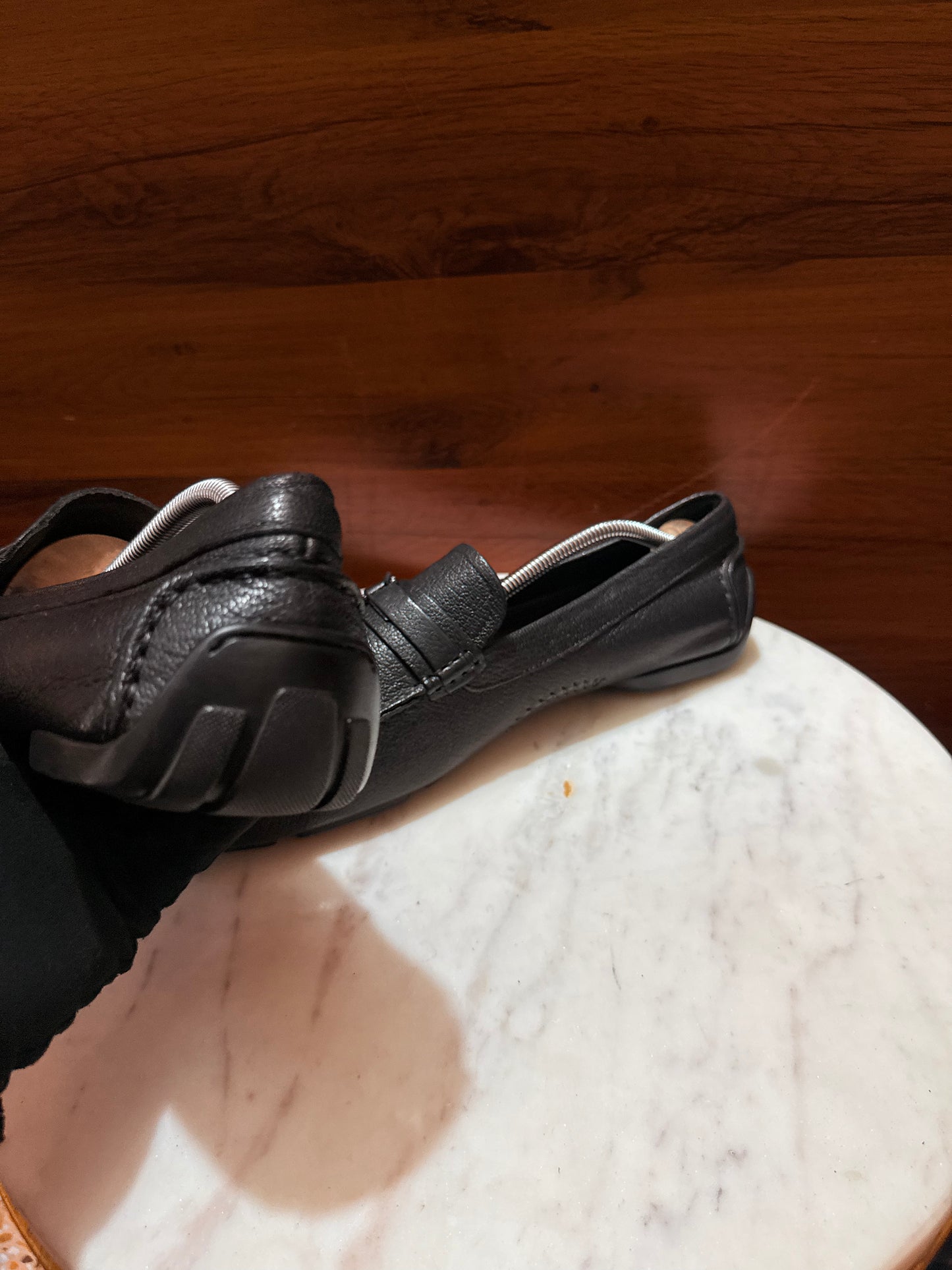Ermenegildo Zegna Logo Hardware Grain Leather Driving Loafers