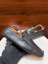 Bally Crest Embellished Leather Driving Loafers