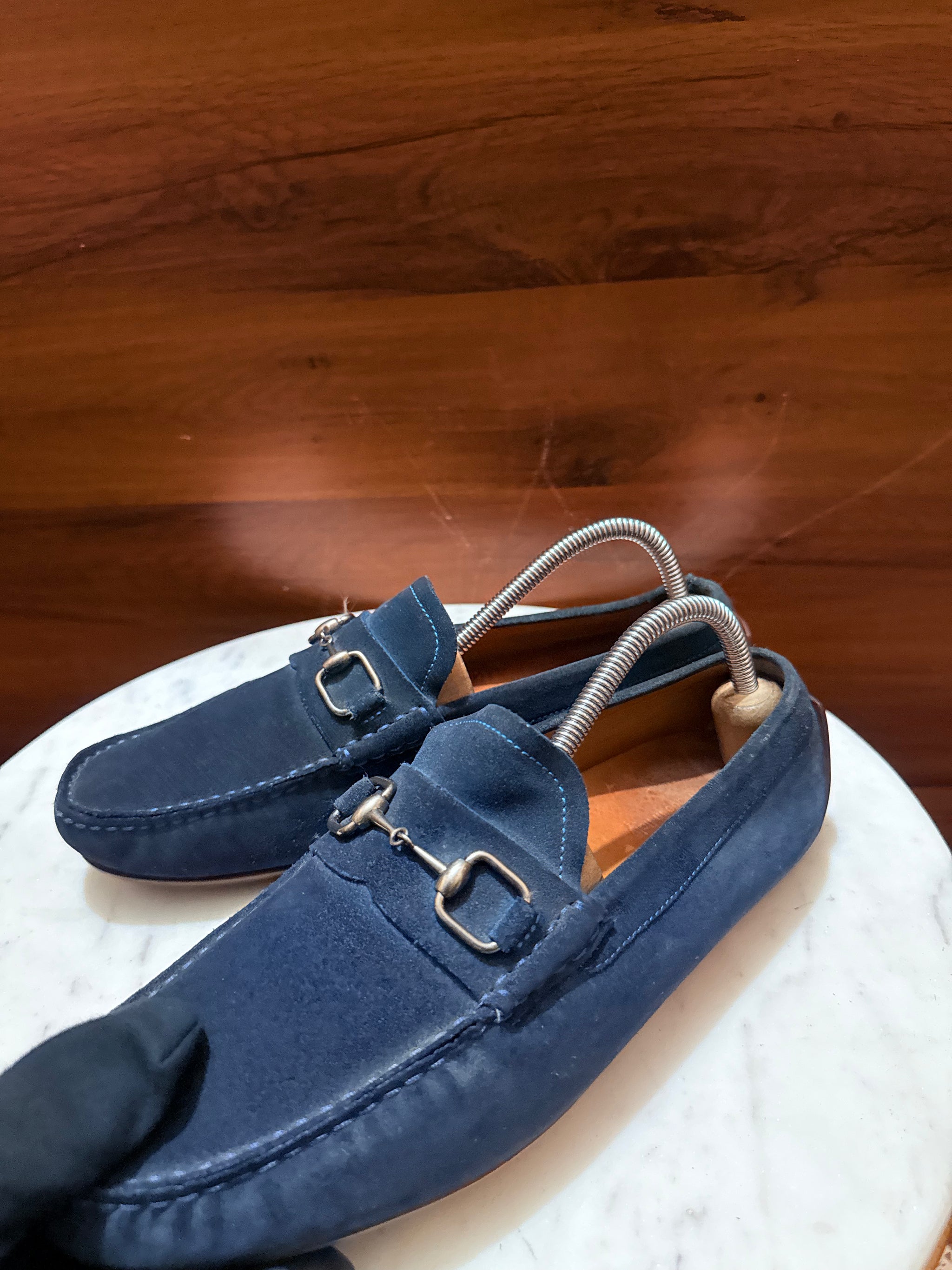 Gucci Suede Horsebit Driving Loafers