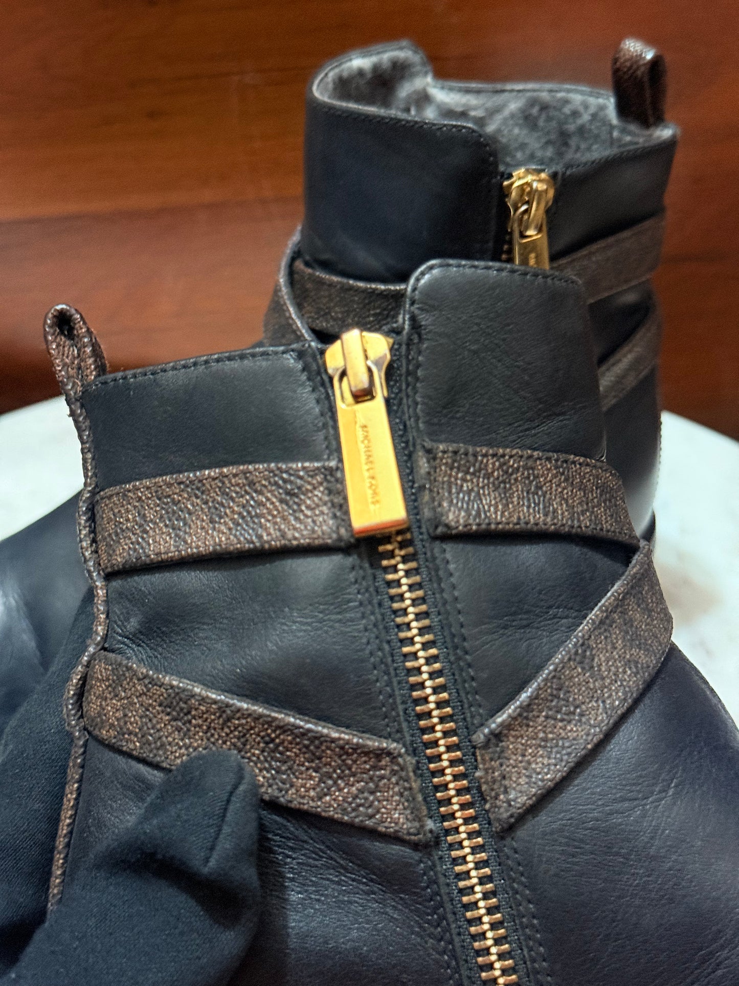 Michael Kors Buckled Leather Ankle Boots