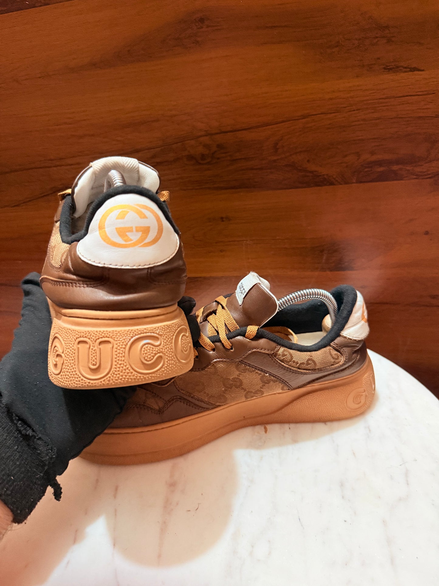 Gucci GG Supreme Canvas & Leather Chunky Sneakers