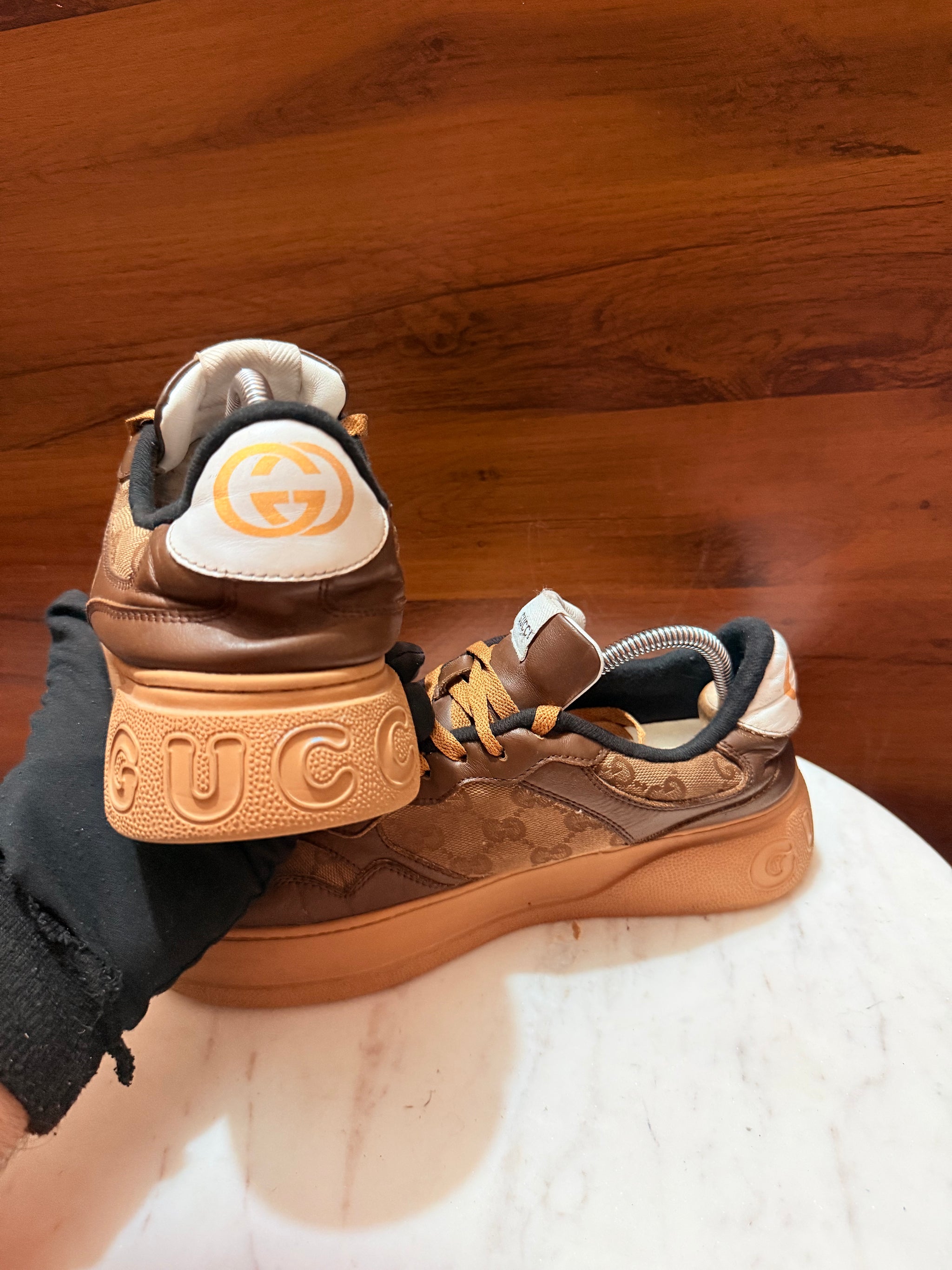 Gucci GG Supreme Canvas & Leather Chunky Sneakers