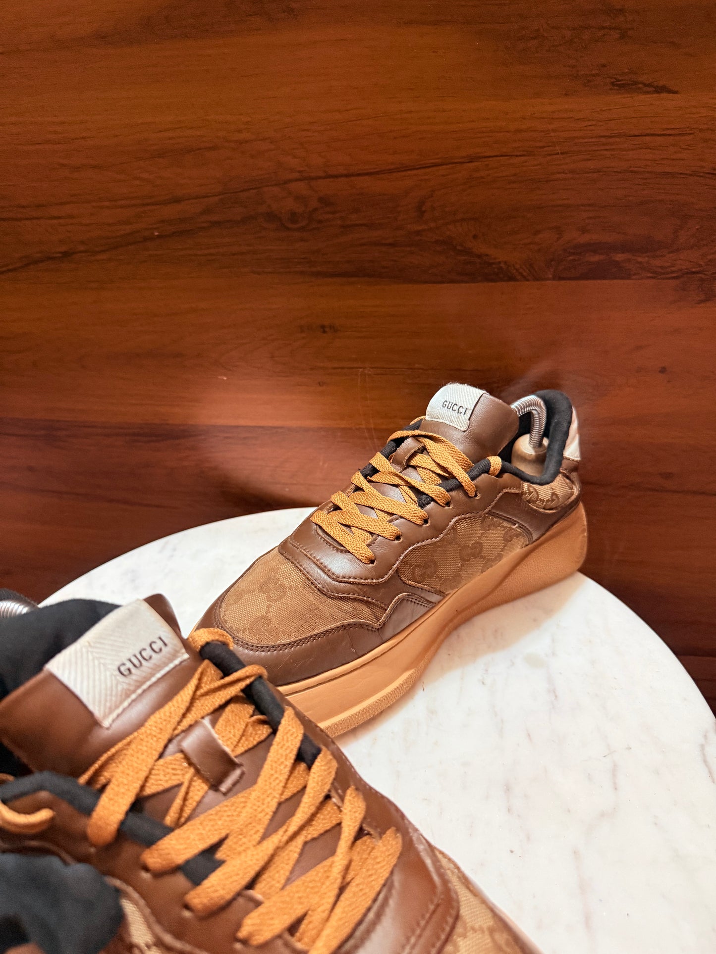 Gucci GG Supreme Canvas & Leather Chunky Sneakers