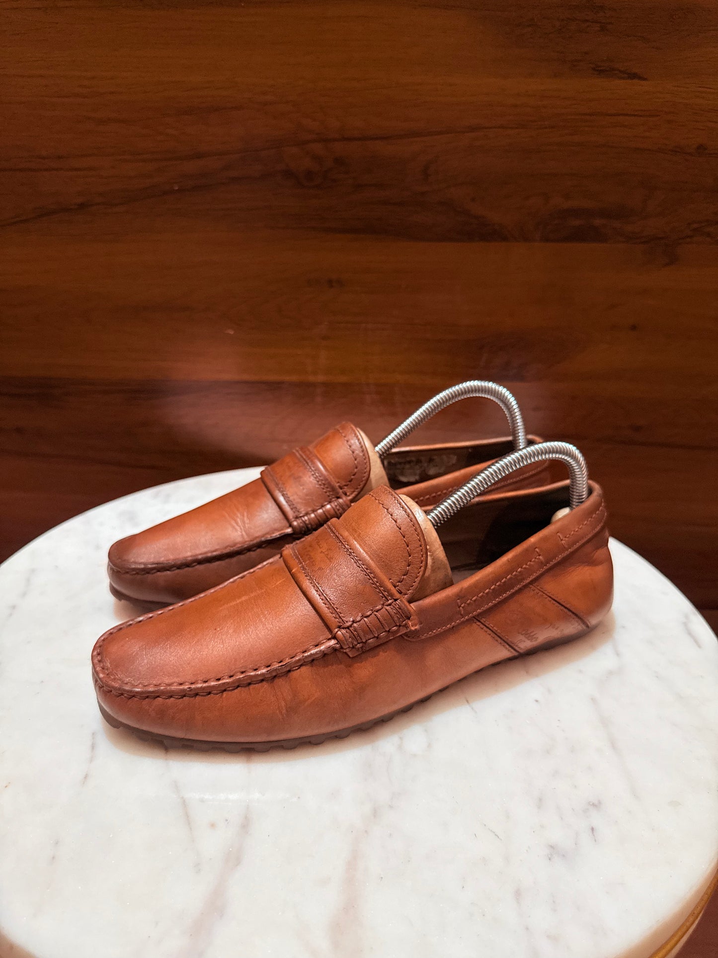 Rosso Brunello Classic Leather Penny Driving Loafers