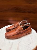 Rosso Brunello Classic Leather Penny Driving Loafers