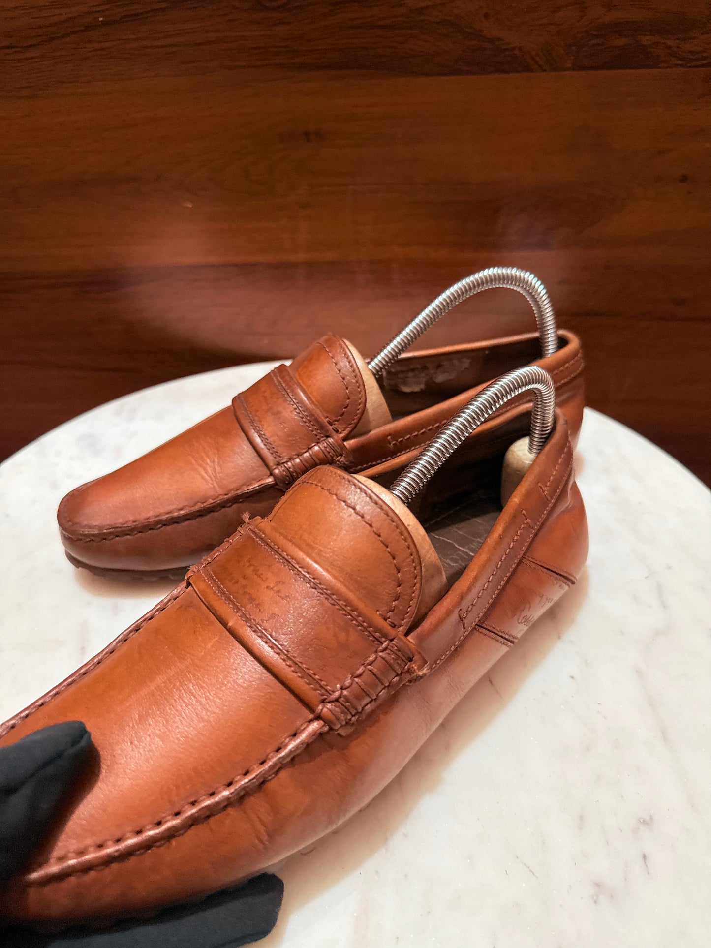 Rosso Brunello Classic Leather Penny Driving Loafers