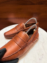 Rosso Brunello Classic Leather Penny Driving Loafers