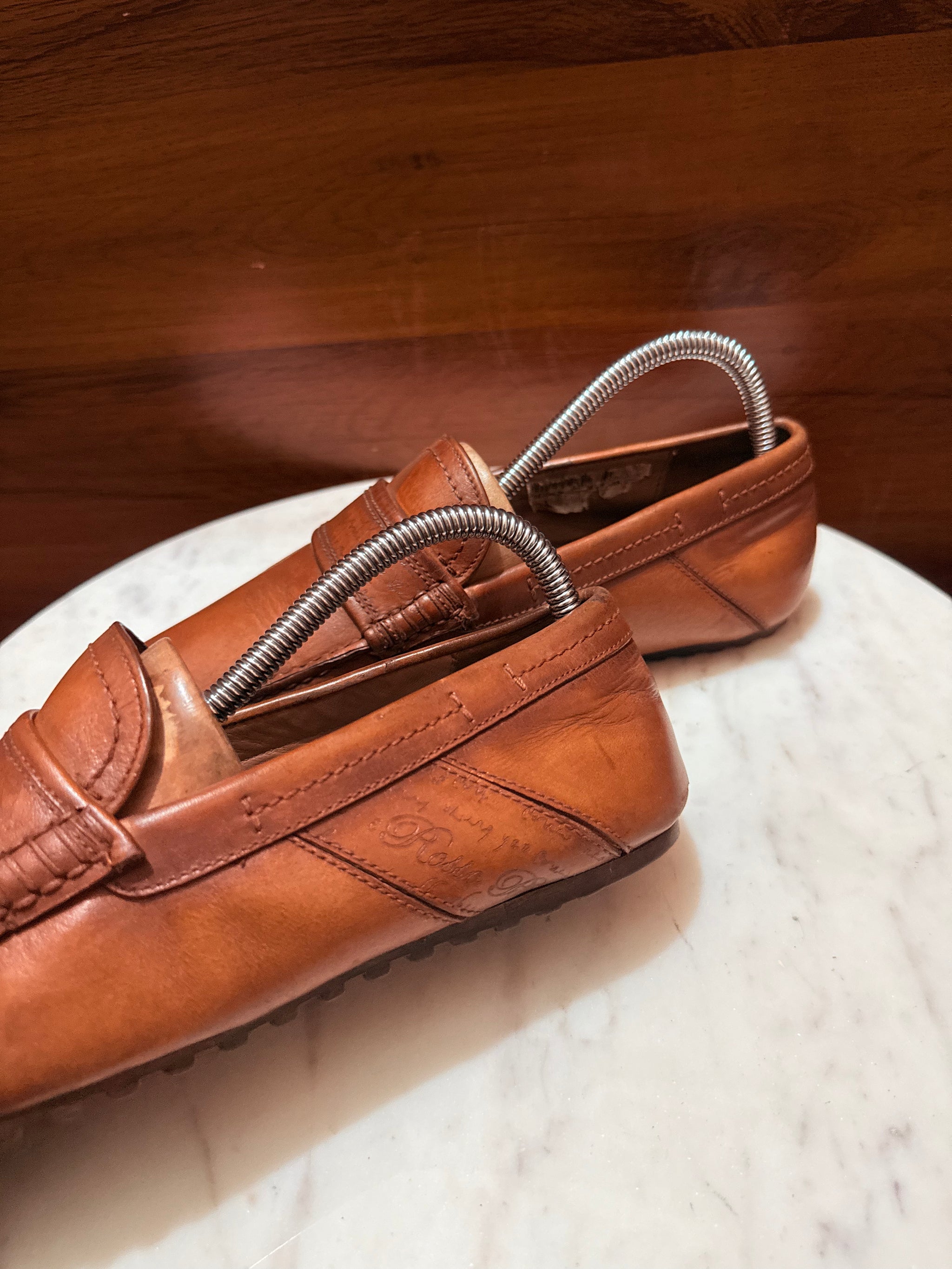Rosso Brunello Classic Leather Penny Driving Loafers