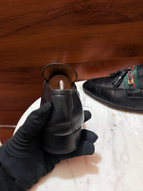 Gucci Web Tassel Leather Loafers