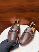 Gucci Horsebit Grain Leather Driving Loafers