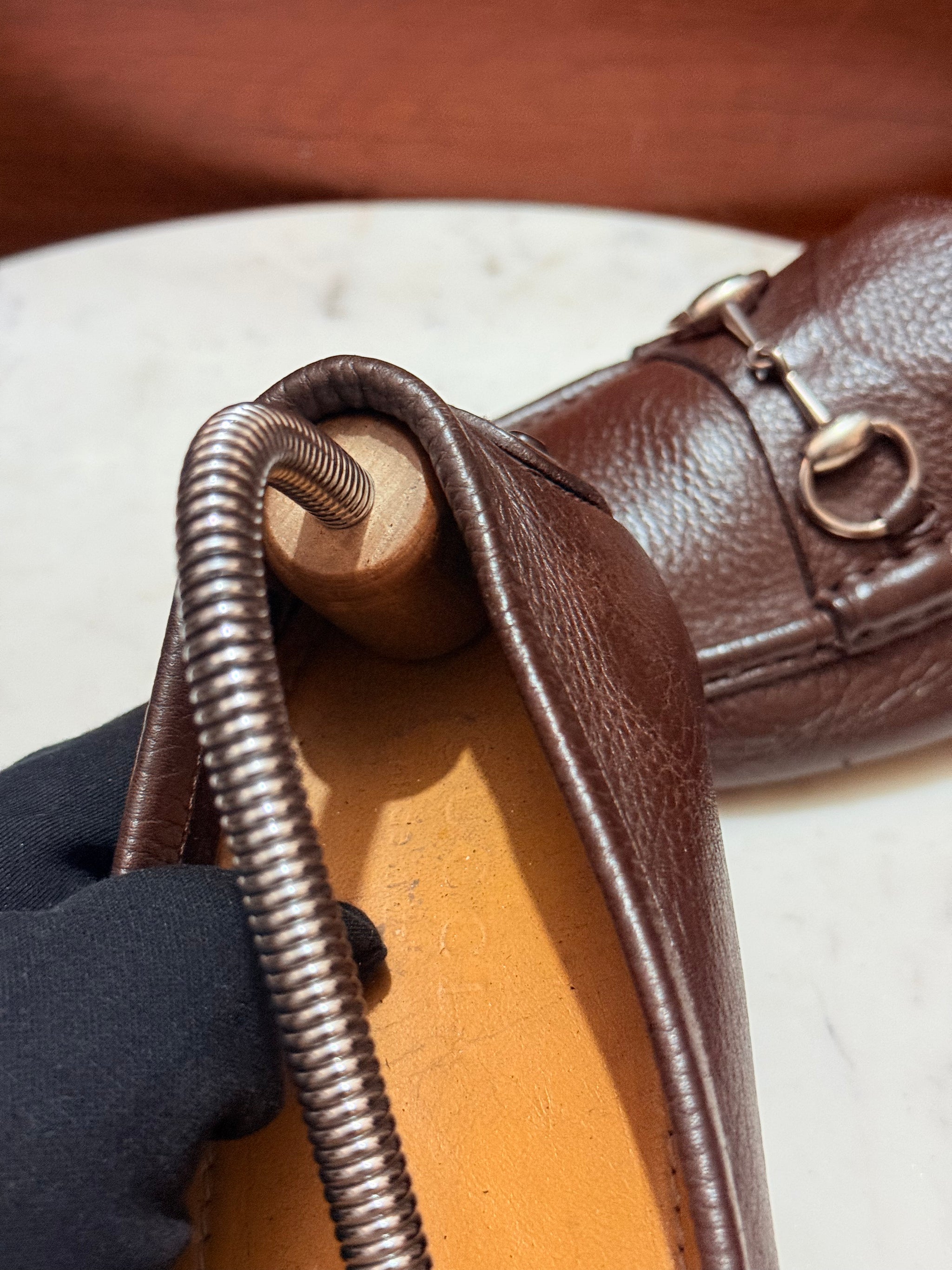 Gucci Horsebit Grain Leather Driving Loafers