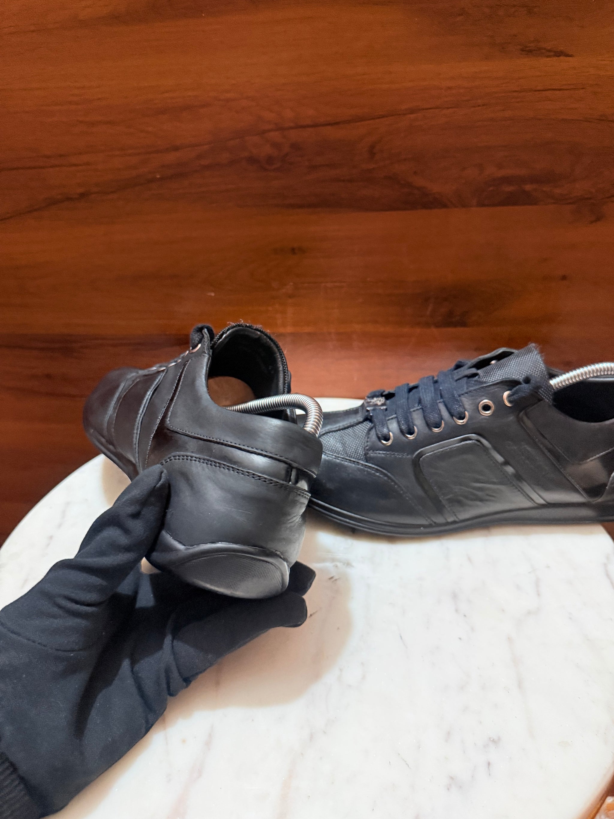 Versace Collection Leather & Mesh Low-Top Sneakers