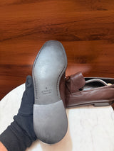Gucci Logo Plaque Leather Slip-On Loafers