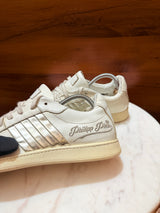 Philipp Plein Metallic Side-Striped Leather Sneakers