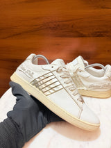 Philipp Plein Metallic Side-Striped Leather Sneakers