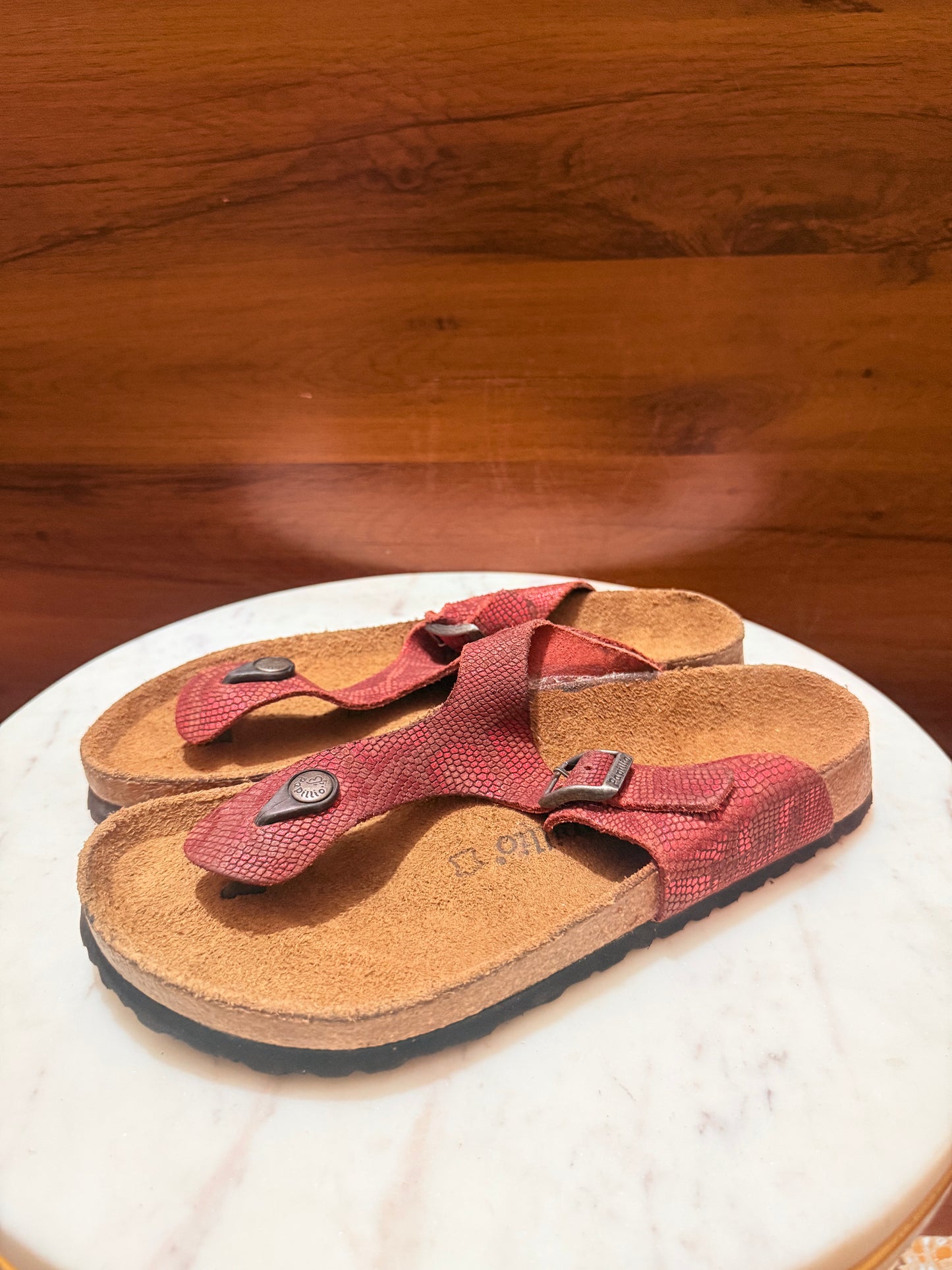 Birkenstock Gizeh Metallic Snake Pattern Sandals