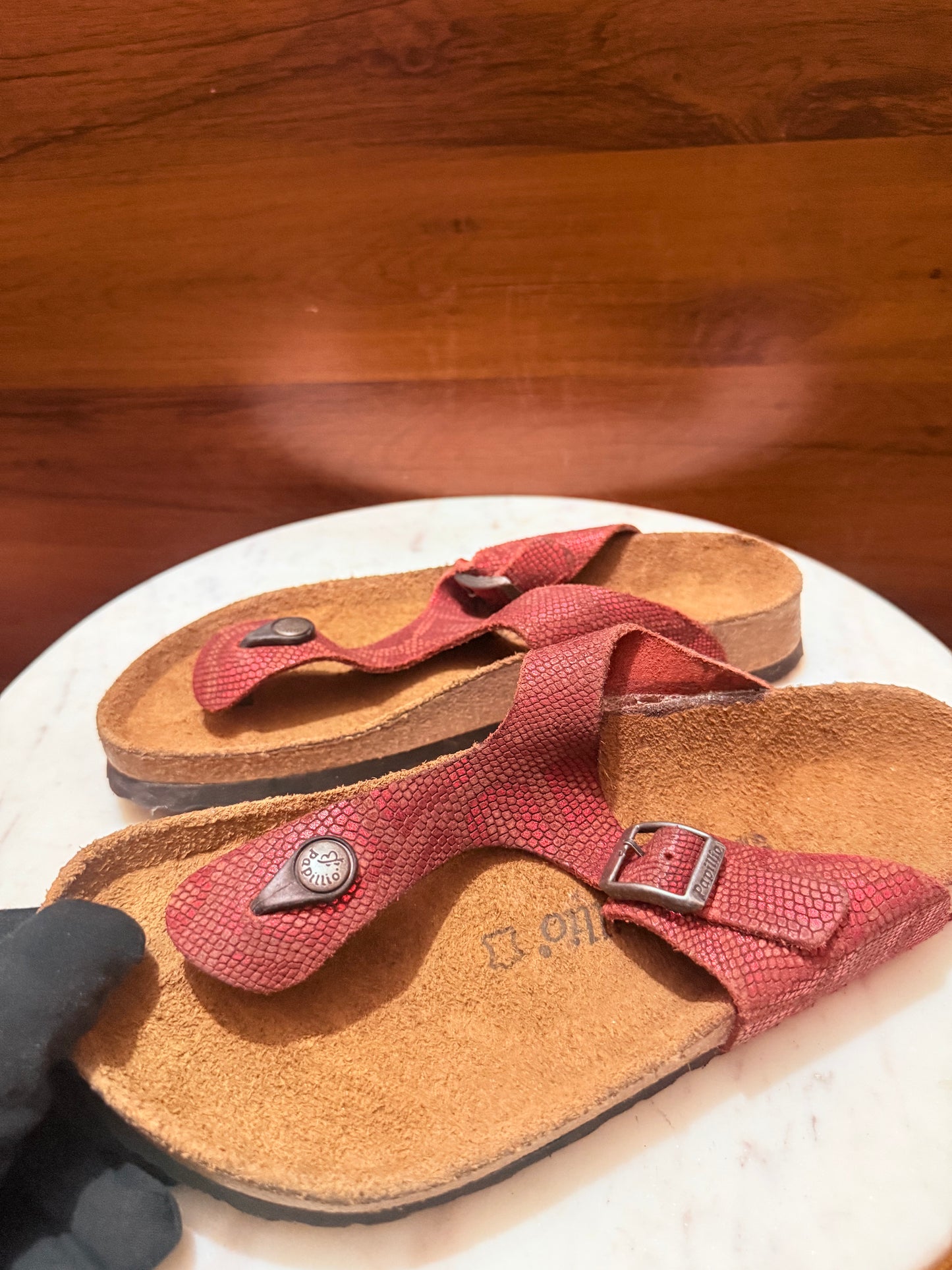 Birkenstock Gizeh Metallic Snake Pattern Sandals