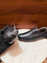 Gucci Guccissima Embossed Leather Penny Driving Loafers