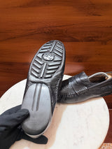 Gucci Guccissima Embossed Leather Penny Driving Loafers