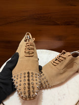 Christian Louboutin Spiky Cap Toe Suede Oxfords