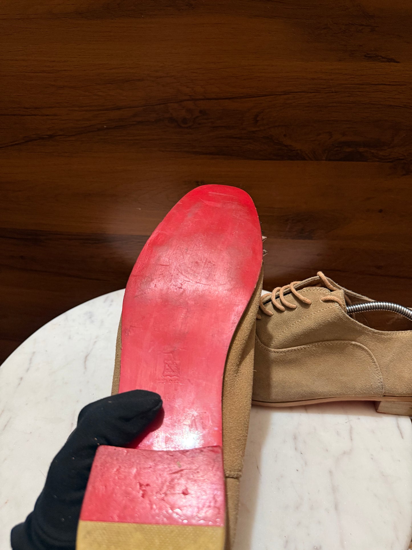 Christian Louboutin Spiky Cap Toe Suede Oxfords