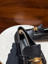 Versace Medusa Plaque Leather Loafers